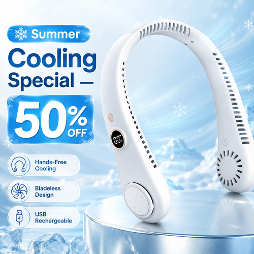 🍃Stay Cool Anywhere This Summer With A Hands-Free Portable Neck Fan❄️  Summer Cooling Special — 50% OFF